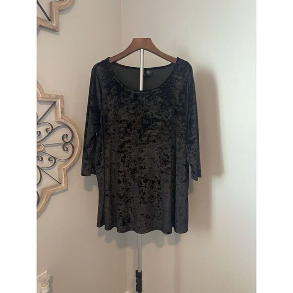 Cynthia Rowley Tunic Top Women's Plus 3X Luxe Tee Velvet Scoop-neck Blouse